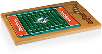 Picnic Time Miami Dolphins Icon Glass Top Cutting Board and Knife Set