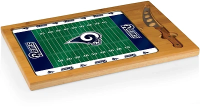 Picnic Time Los Angeles Rams Icon Glass-Top Cutting Board and Knife Set