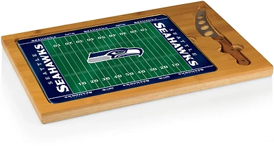 Picnic Time Seattle Seahawks Icon Glass-Top Cutting Board and Knife Set