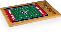 Picnic Time Houston Texans Icon Glass Top Cutting Board and Knife Set