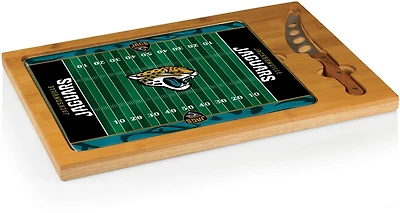 Picnic Time Jacksonville Jaguars Icon Glass Top Cutting Board and Knife Set