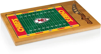 Picnic Time Kansas City Chiefs Icon Glass Top Cutting Board and Knife Set