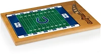Picnic Time Indianapolis Colts Icon Glass Top Cutting Board and Knife Set