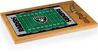 Picnic Time Las Vegas Raiders Icon Glass-Top Cutting Board and Knife Set