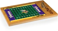 Picnic Time Minnesota Vikings Icon Glass Top Cutting Board and Knife Set
