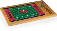 Picnic Time Tampa Bay Buccaneers Icon Glass Top Cutting Board and Knife Set