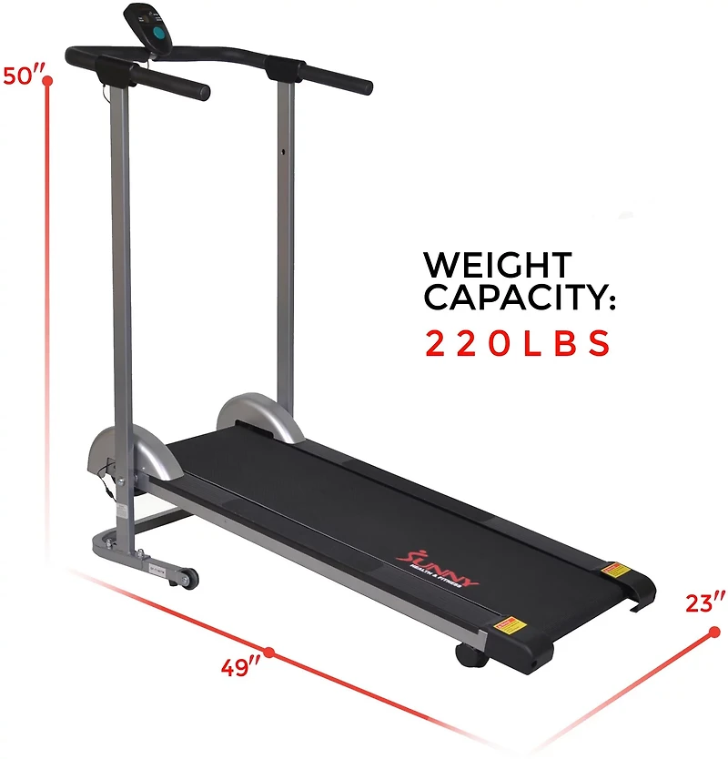 Sunny Health & Fitness Manual Walking Treadmill