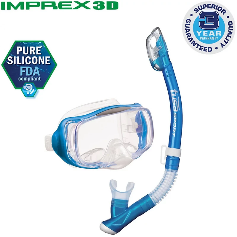 TUSA Imprex Adults' 3-D Purge Mask and Dry Snorkel Combo