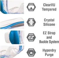 TUSA Imprex Adults' 3-D Purge Mask and Dry Snorkel Combo