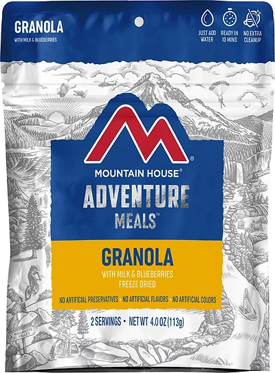 Mountain House Granola with Blueberries and Milk