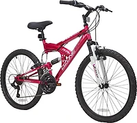 Ozone 500 Girls' Shock Force 24 in 21-Speed Full Suspension Mountain Bike