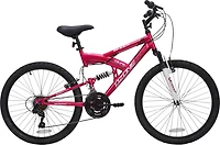 Ozone 500 Girls' Shock Force 24 in 21-Speed Full Suspension Mountain Bike