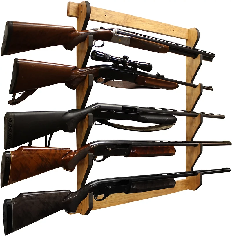 Rush Creek American Cherry 5-Gun Wall Rack