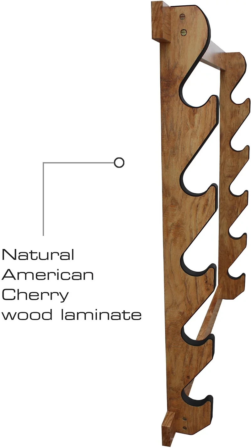 Rush Creek American Cherry 5-Gun Wall Rack