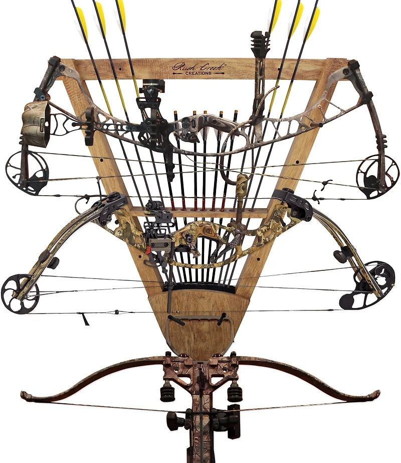 Rush Creek Cherry Bow and Arrow Wall Storage Rack