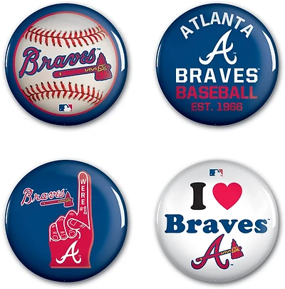 WinCraft Atlanta Braves 4-Piece Button Set