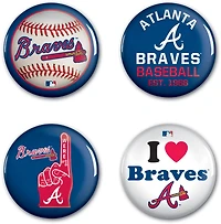 WinCraft Atlanta Braves 4-Piece Button Set
