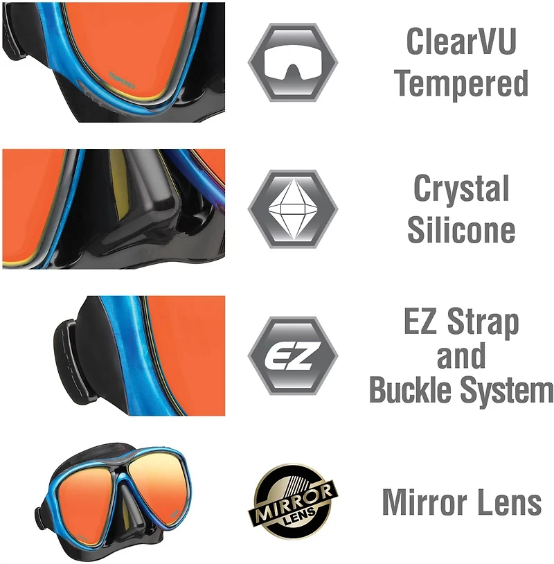 TUSA Adults' Powerview Dry Mirror Combo