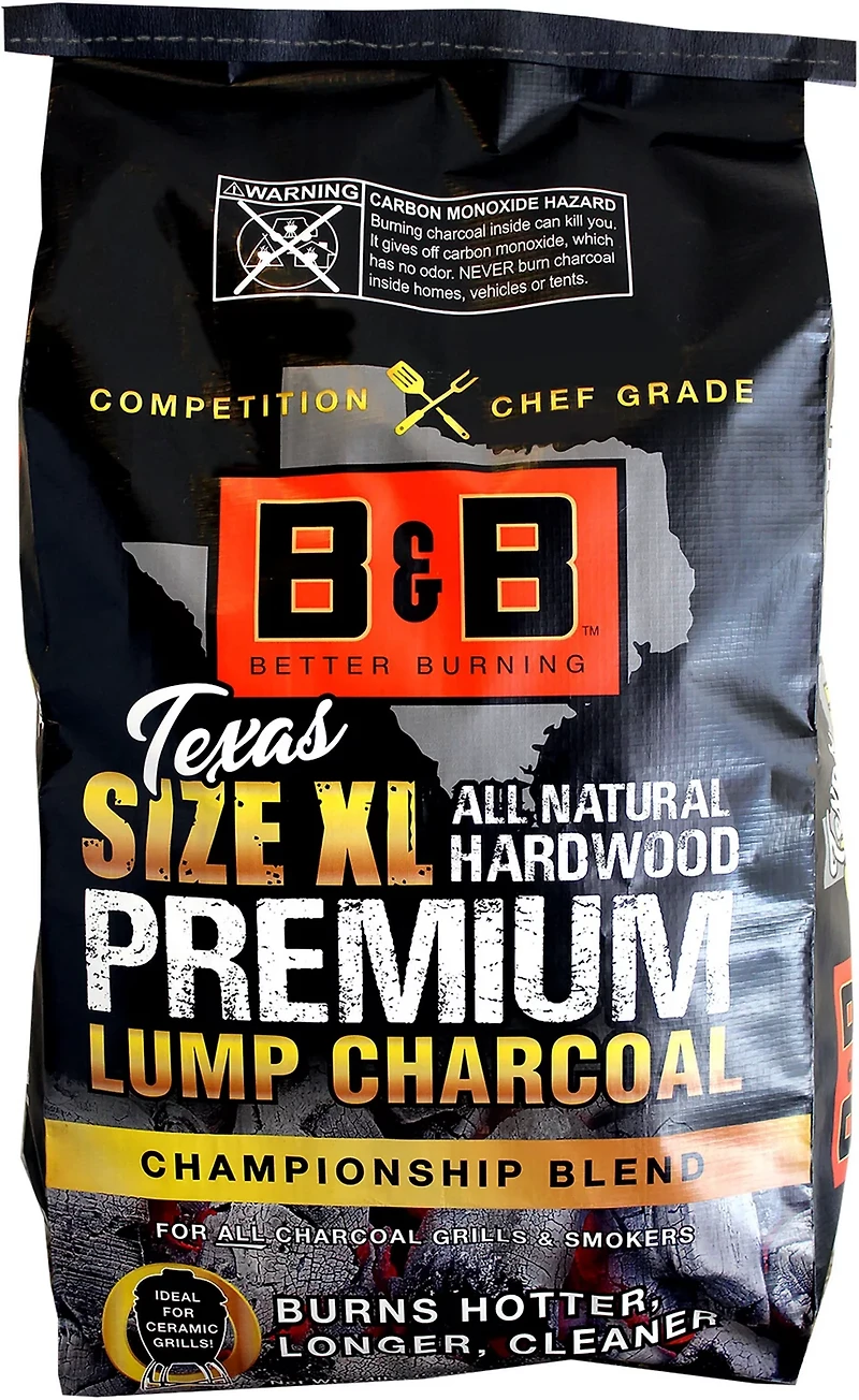 B&B All Natural Premium 24 lb XL Lump Charcoal