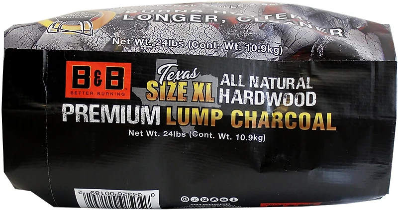 B&B All Natural Premium 24 lb XL Lump Charcoal