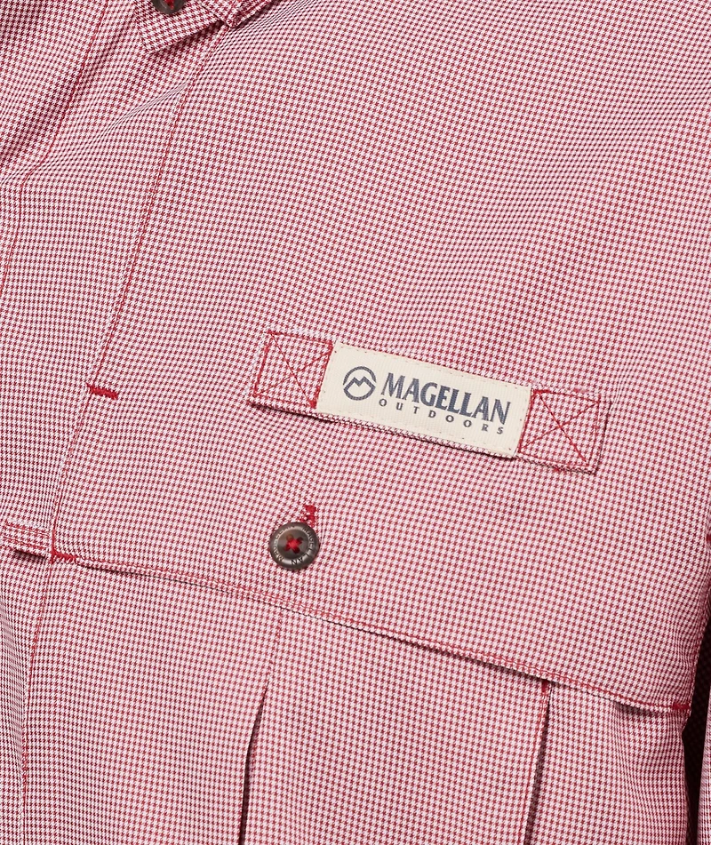 Magellan Outdoors Men's Aransas Pass Mini Check Long Sleeve Fishing Shirt