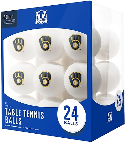 Victory Tailgate Milwaukee Brewers Table Tennis Balls 24-Pack