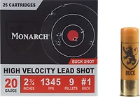 Monarch High Velocity Gauge Buck Shotshells