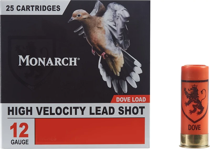 Monarch High Velocity Long Range Light Dove 12 Gauge Shotshells - 25 Rounds
