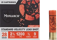 Monarch Target Load 28 Gauge Shotshells - 25 Rounds