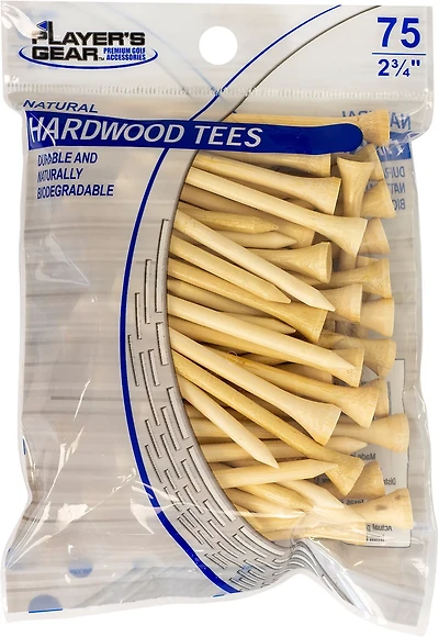 Players Gear 2-3/4 in Natural Hardwood Tees 75-Pack