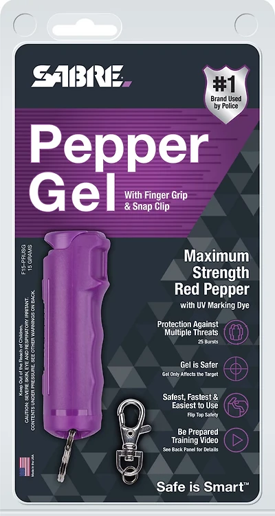 SABRE RED Flip Top Pepper Gel with Snap Clip