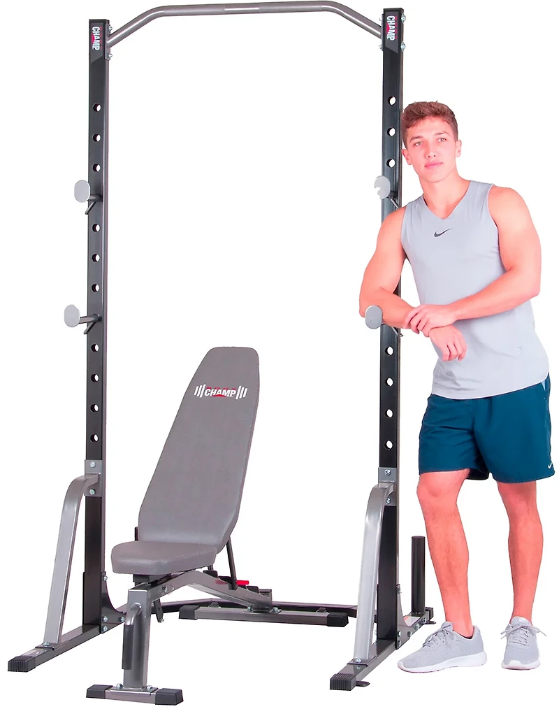 Body Champ 2-Piece Power Rack with Weight Bench