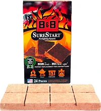 B&B SureStart Fire Lighting Squares 24-Pack