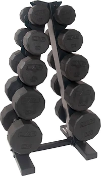 CAP 12-sided Coated Dumbbell Set with Storage Rack