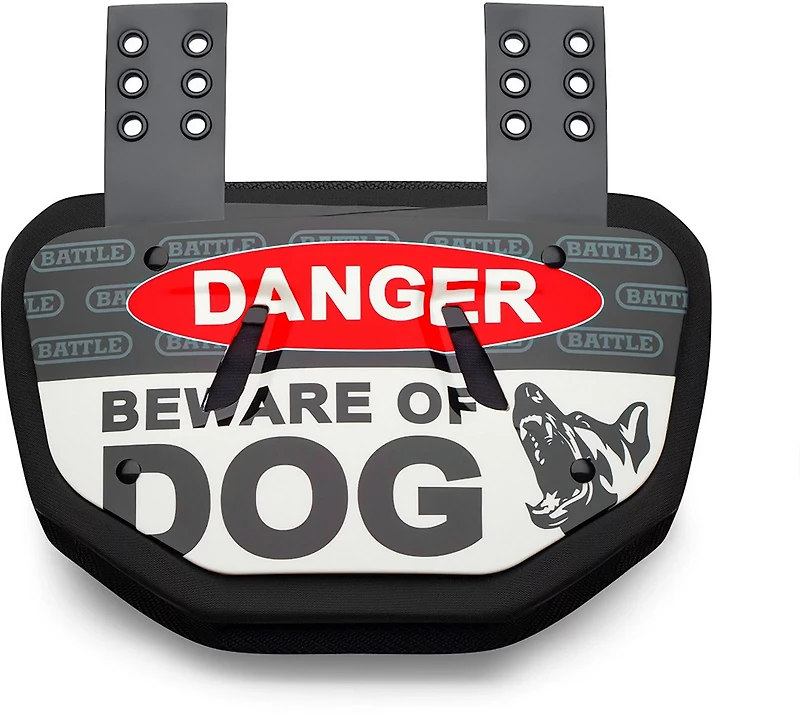 Battle Men's Beware of Dog Football Back Plate
