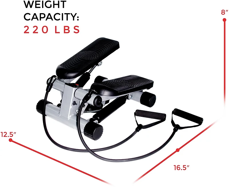 Sunny Health & Fitness Mini Stepper with Bands