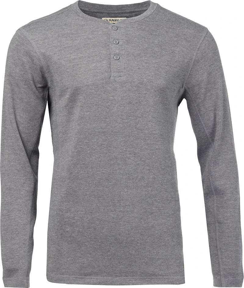 Magellan Outdoors Men's Base Camp Thermal Heathered Long Sleeve Henley Top