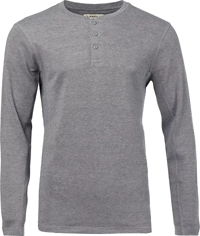 Magellan Outdoors Men's Base Camp Thermal Heathered Long Sleeve Henley Top