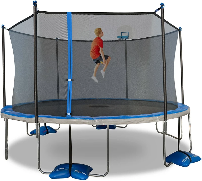 TruJump AirDunk Basketball System 14 ft Trampoline