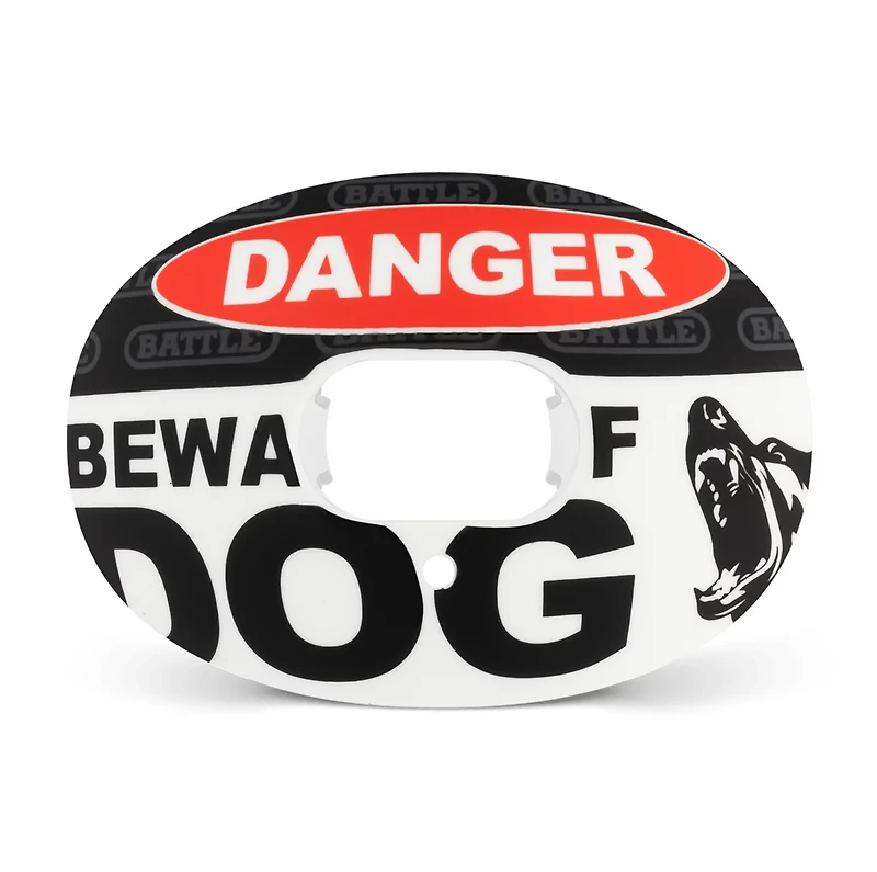 Battle Adults' Beware of Dog Oxygen Football Mouth Guard