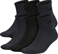 adidas Men's Large Athletic Quarter Socks 6 Pack
