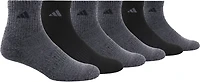 adidas Men's Large Athletic Quarter Socks 6 Pack