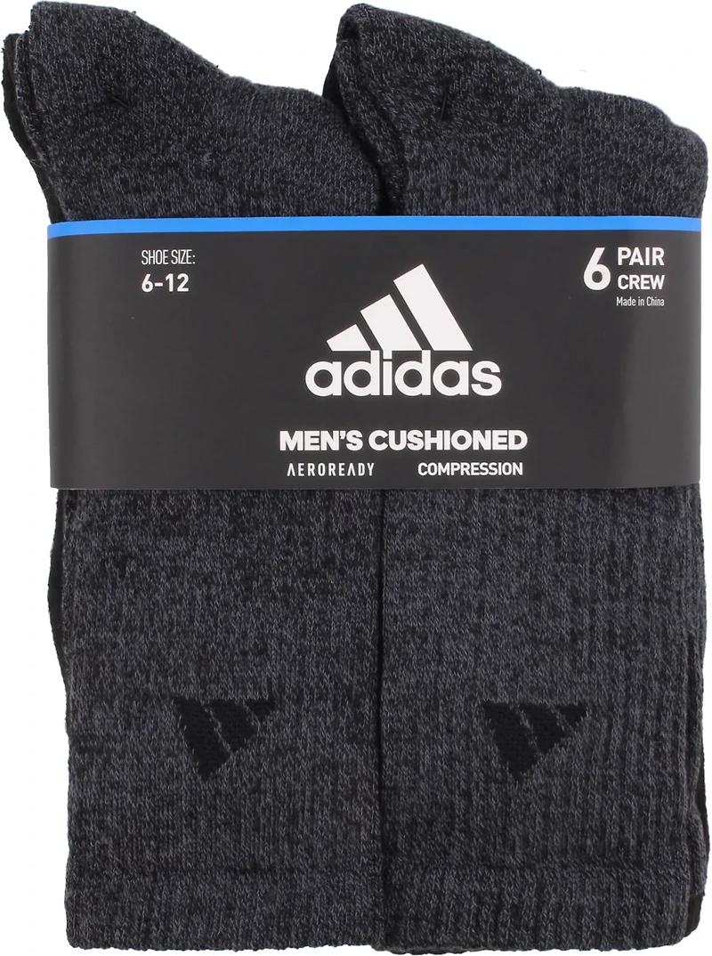 adidas Men's Large Athletic Crew Socks 6 Pack