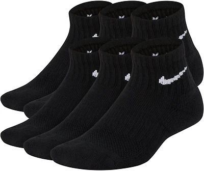 Nike Youth Performance Cushioned Training Quarter Socks 6 Pack
