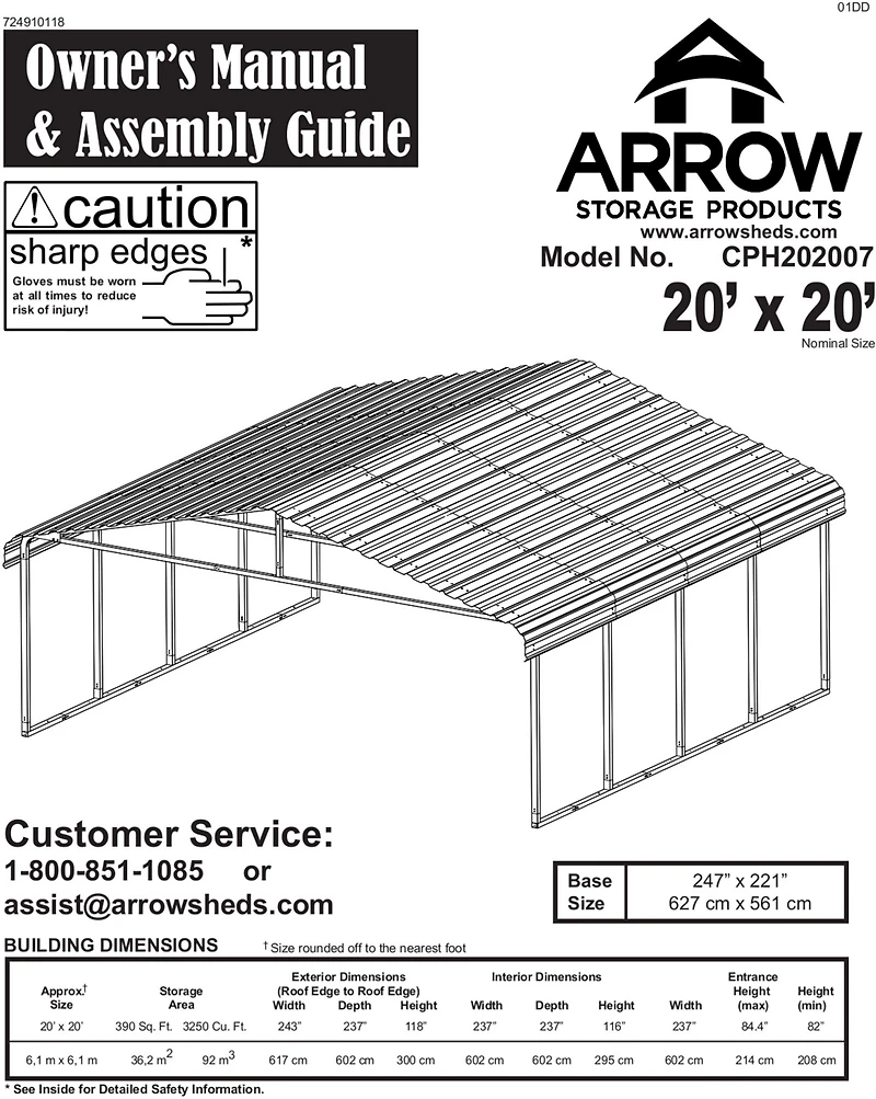 Arrow Carport 20 x