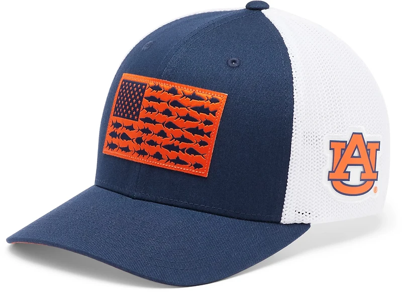 Columbia Sportswear Men's Auburn University Mesh Fish Flag Ball Cap