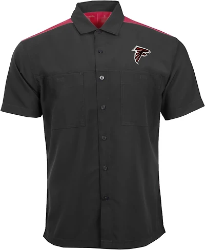 Antigua Men's Atlanta Falcons Angler Woven Button-Down T-shirt