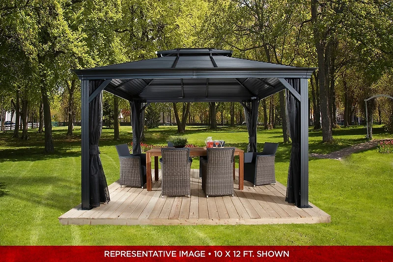 Mykonos II Double Roof Gazebo 10 x 14 ft