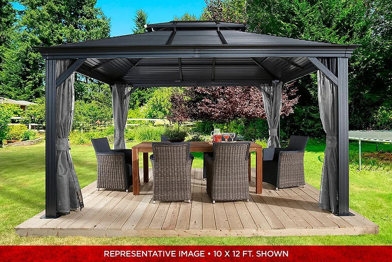 Mykonos II Double Roof Gazebo 10 x 14 ft