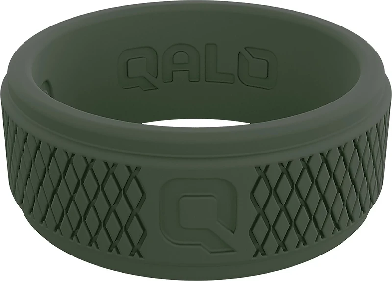 QALO Men's Step Edge Crosshatch Silicone Wedding Ring